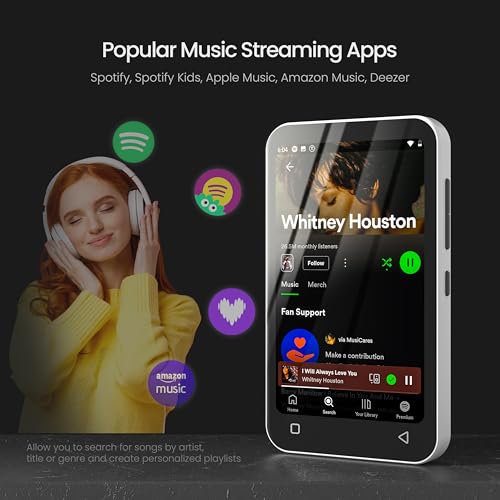 Pink 4" WiFi MP3 MP4 Music Player with Bluetooth B8637