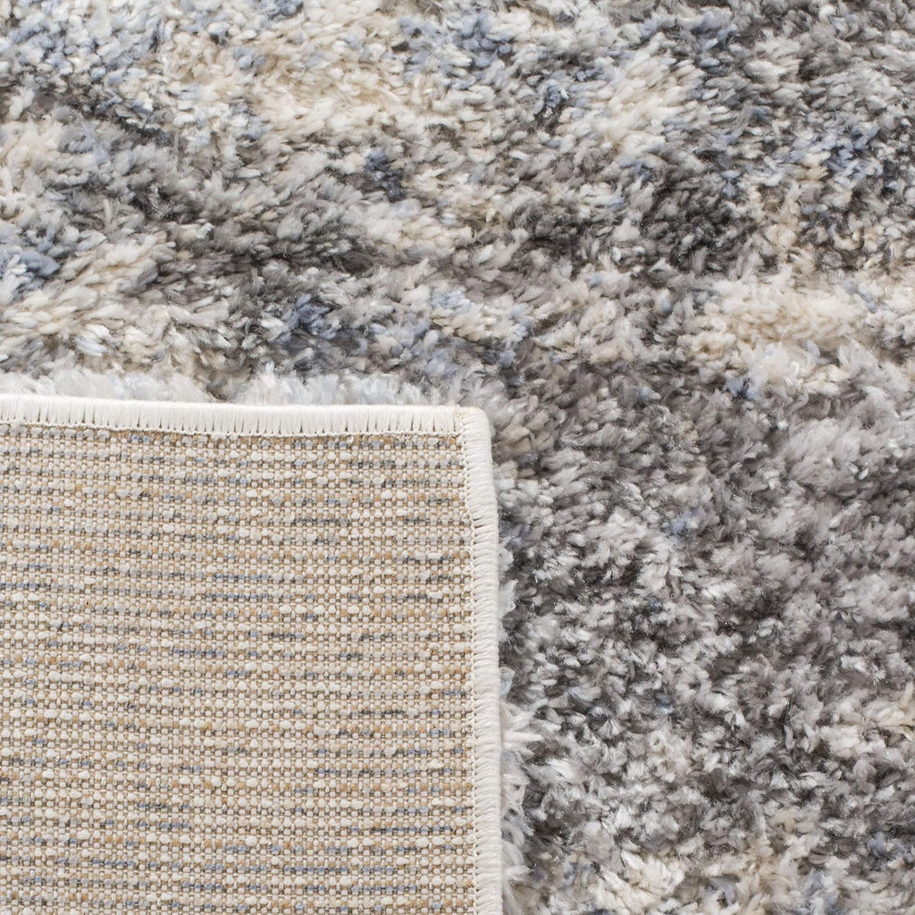 2' x 22' Grey Cream Plush Runner Rug M4382