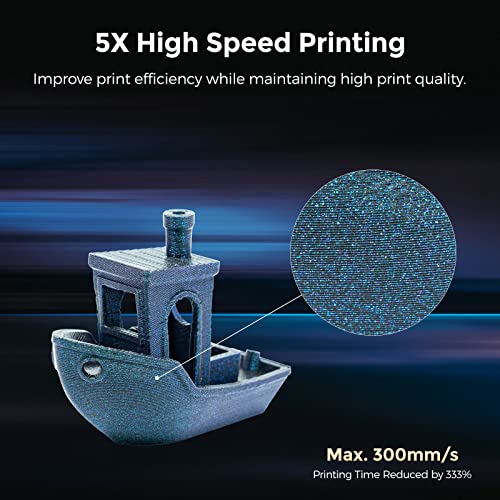 3D Printer with Auto Leveling, 300mm/s High Speed Printing, 265°C Hardened Nozzle T4435