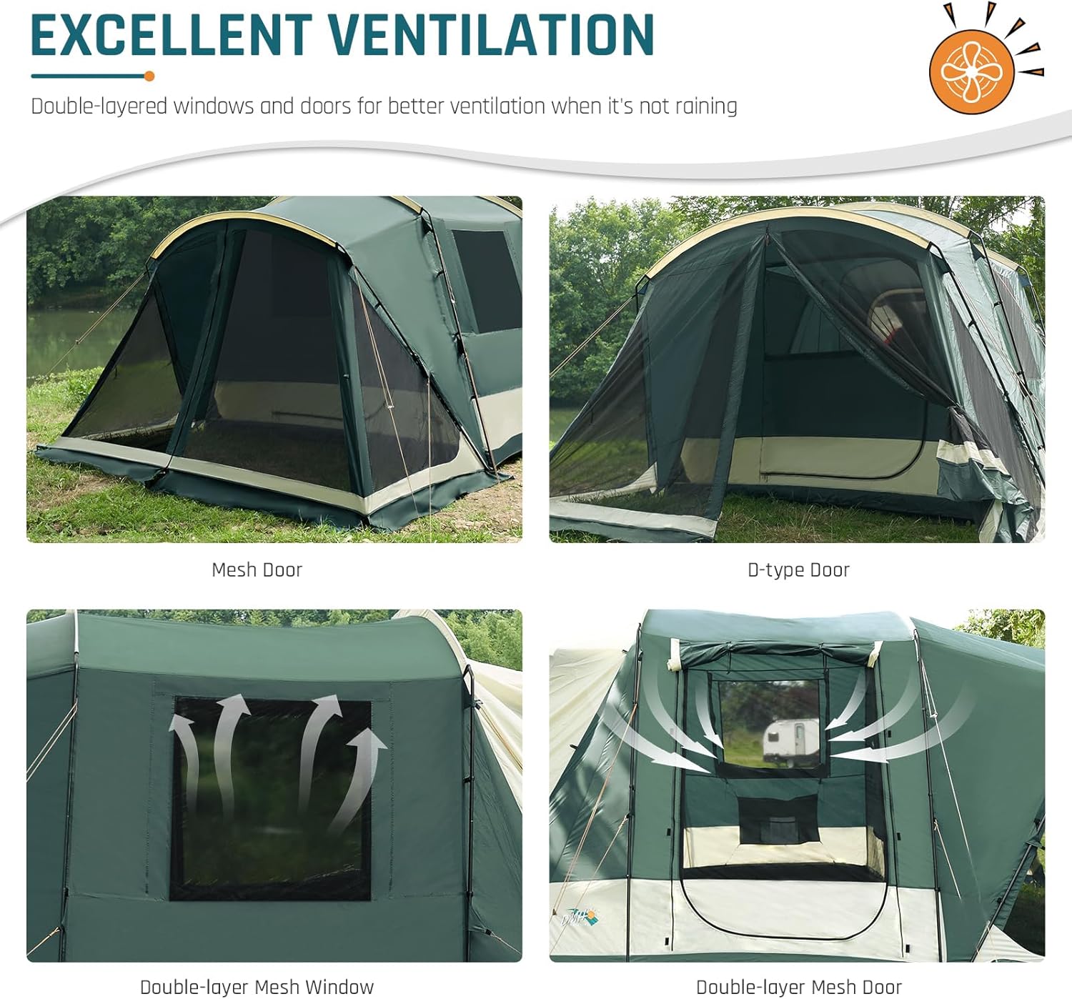 12'x10'x87in(H) SUV Tent with Screen Porch U6507