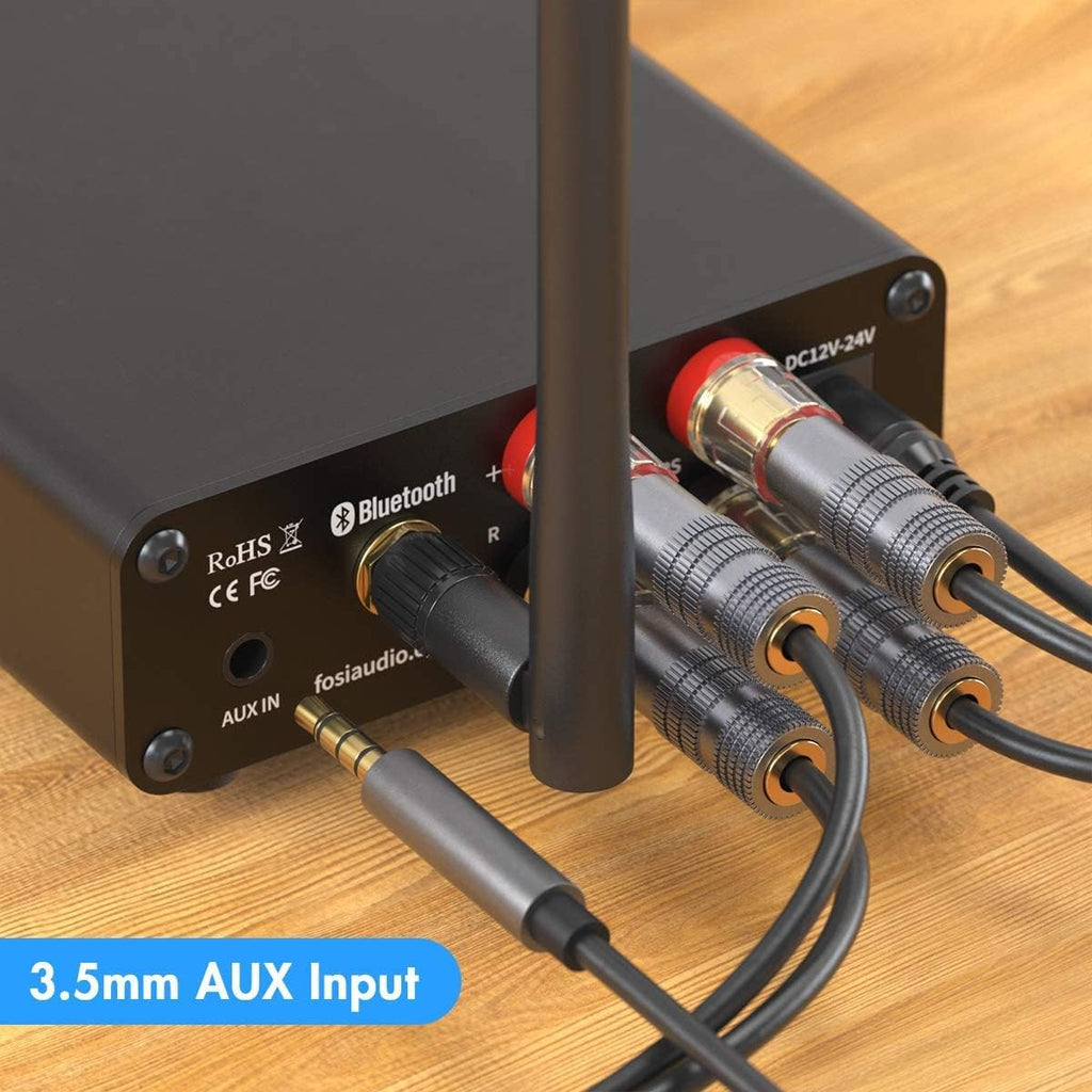 BT10A Bluetooth 5.0 Amplifier 100W 2.0 Channel Mini Stereo Audio Amplifier Receiver Class D Integrated Amp with Power Adapter Pack of 2 I729