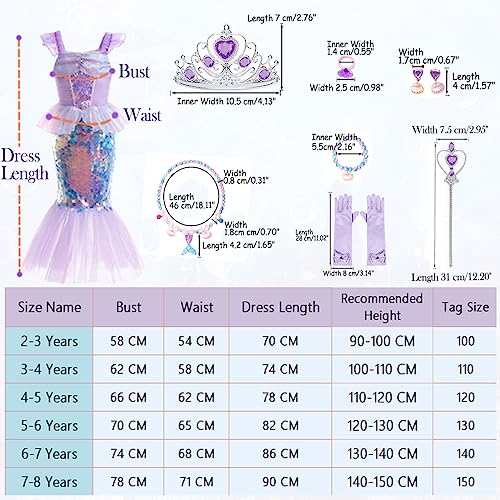 Sequins Mermaid Princess Party Dress for Toddler Kids Baby E872