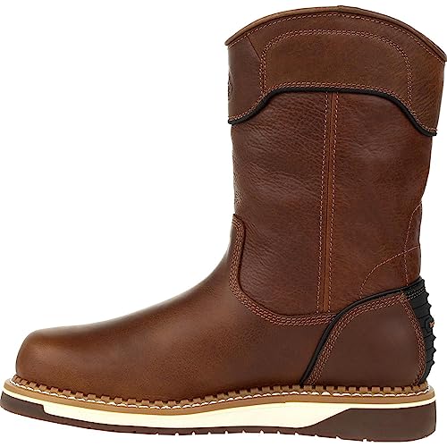 Brown Amp Lt Wedge Waterproof Pull on Industrial Boot W748043