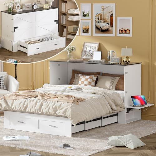 Murphy Bed Queen with Storage & Charging Station S36713