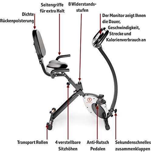 Foldable Upright Exercise Bike with Adjustable Resistance M8078
