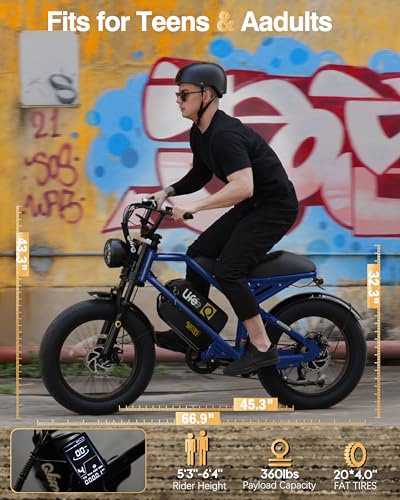 1500W Peak Motor 20" Fat Tires 28MPH Electric Bike with Removable Battery I71469