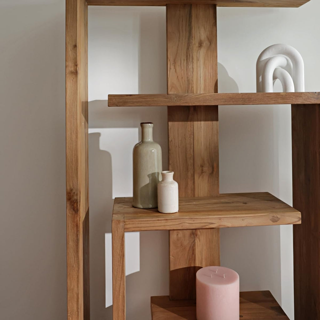 Solid Teakwood Bookshelf 35.4" W x 11.8" D x 63" H P345