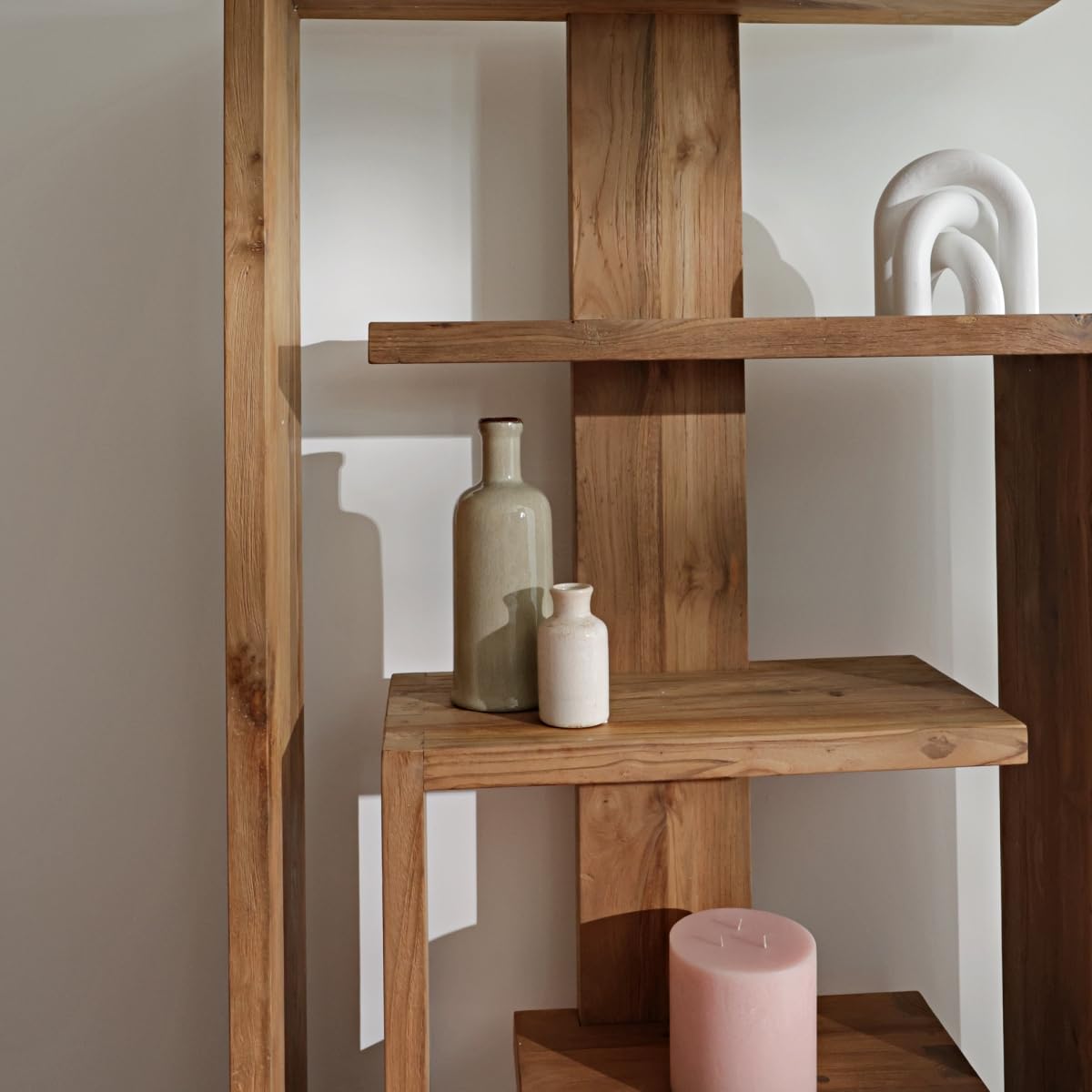 Solid Teakwood Bookshelf 35.4" W x 11.8" D x 63" H P345