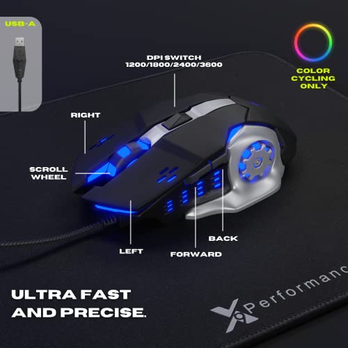4 in 1 RGB Gaming Keyboard and Mouse Combo with Headset and Mouse Pad F9727