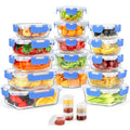 42pcs Glass Food Storage Containers with Lids Set, Blue C631