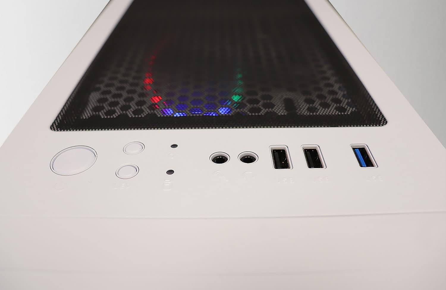 White Intel Core i7 AMD RX 580 8GB 16GB RAM 1TB NVMe SSD Desktop Computer Tower U380