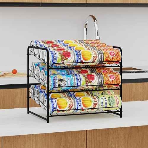 Black Stackable Can Rack Organizer M8948