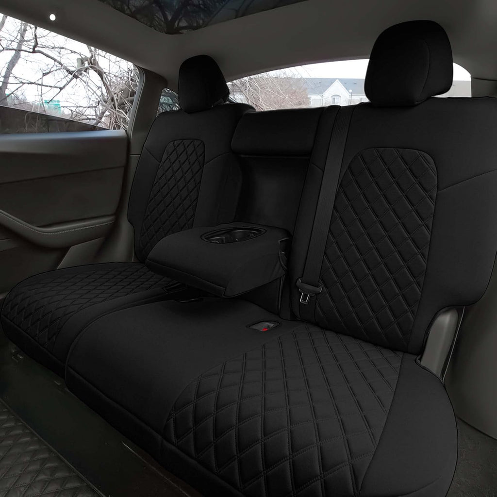 Black Neoprene Water Resistant Automotive Seat Covers Full Set O9071