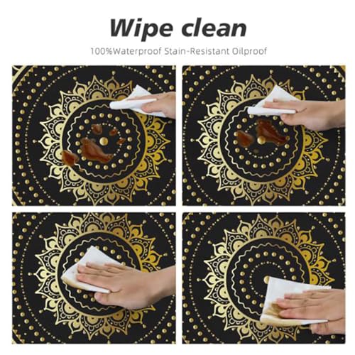 Multicolor Elastic Fitted Round Tablecloth Plaid Fits 45"-50" Diameter Tables R961847