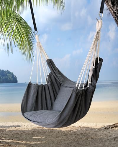 Hanging Cotton Hammock Chair with 2 Cushions W97073