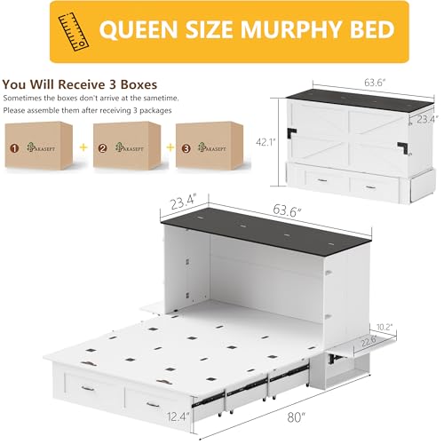 Murphy Bed Queen with Storage & Charging Station S36713