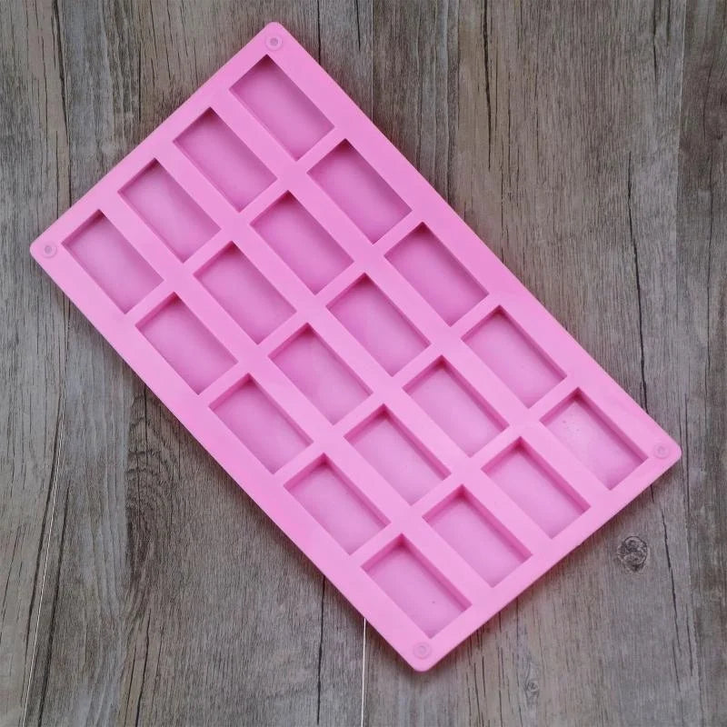 20 Cavities Rectangular Silicone Soap Moulds W4993