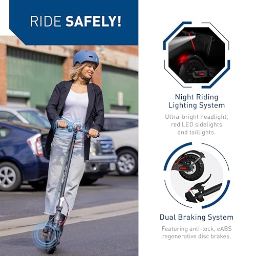 Electric Scooter with 8.5"/9" Tires, 350W Motor, 19 MPH, Double Braking System A9213