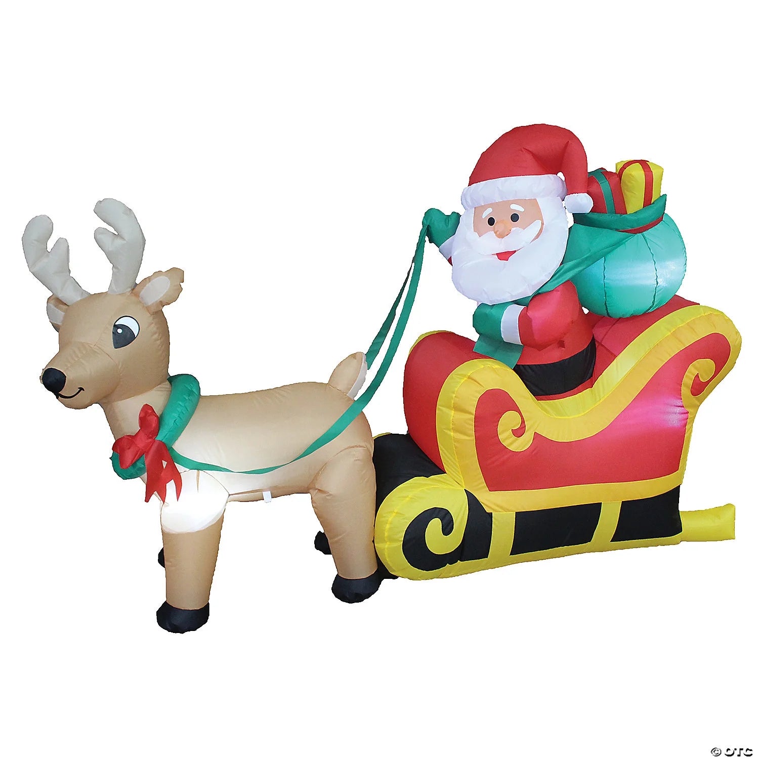 Inflatable Santa On Sleigh LED Lighted Yard Decoration - 4 ft x 6 ft I4905