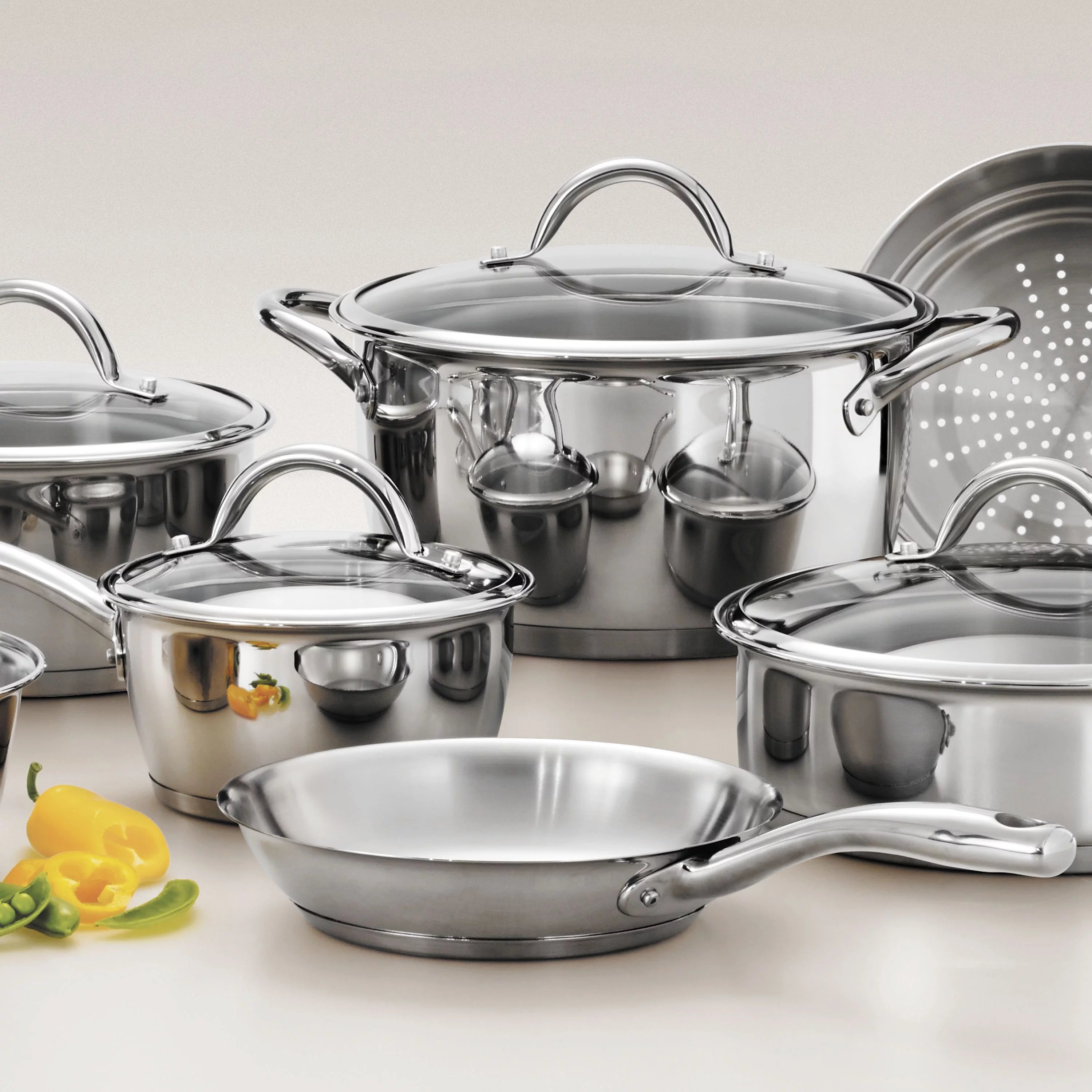 12 Piece Stainless Steel Tri-Ply Base Cookware Set P644987
