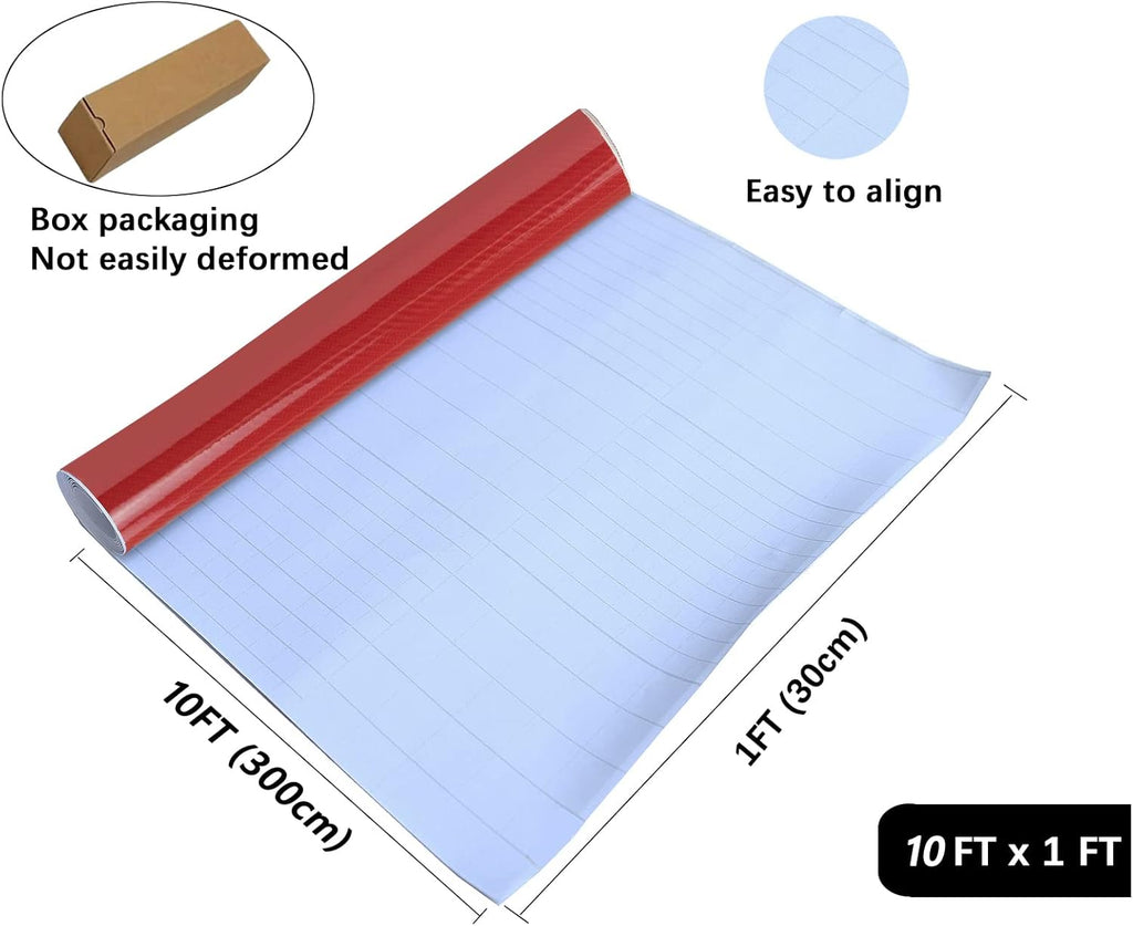 Red Carbon Fiber Vinyl Wrap 10ft x 1ft Self Adhesive Film T211