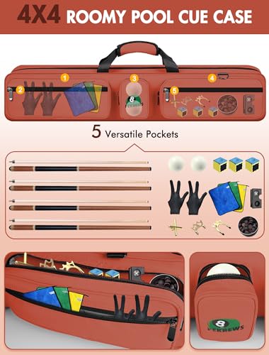 4x5 Pool Cue Case with Adjustable Shoulder Straps A1837