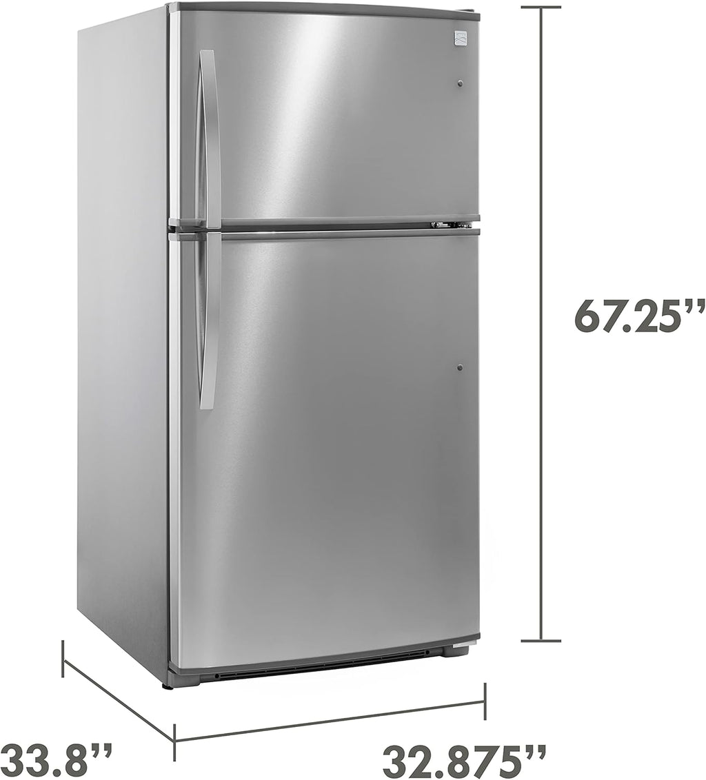 33" Top-Freezer Refrigerator with 21 Cubic Ft. Total Capacity, Stainless Steel G6919