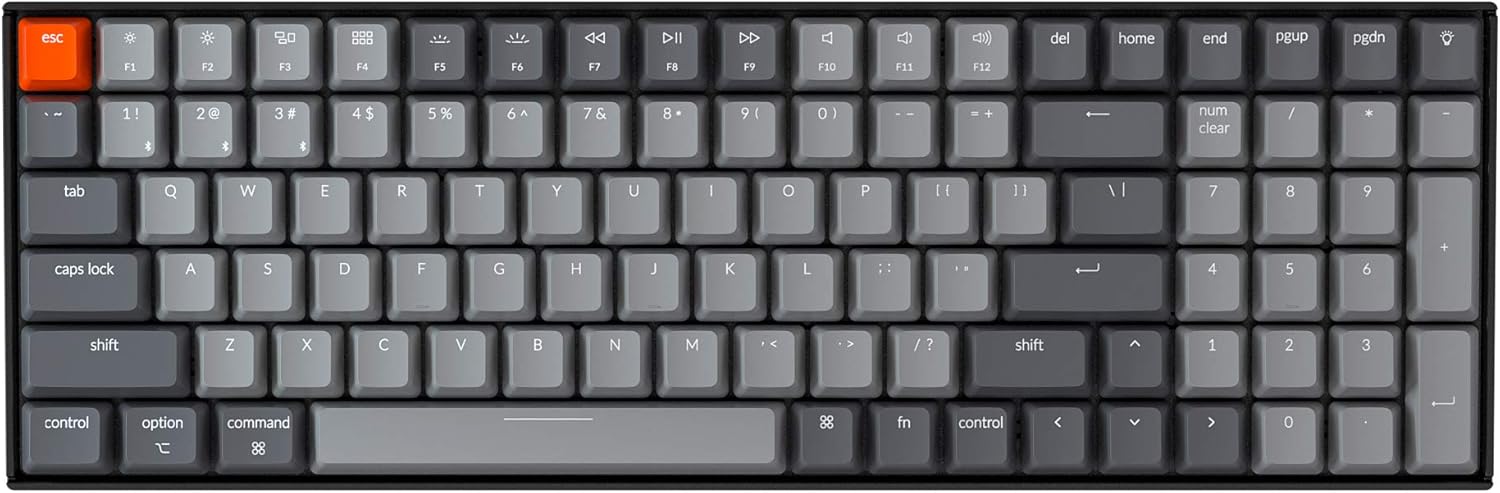 96% Layout 100 Keys Wireless Bluetooth 5.1 Wired USB Mechanical Keyboard with White LED Backlight S83107