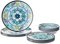 12 Piece Multicolored Melamine Dinnerware Set P18706