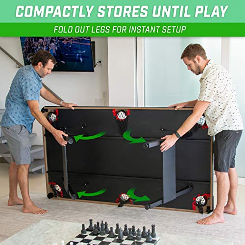 6, 7, or 8 ft Portable Billiards Table with Balls, 2 Cue Sticks, Chalk and Felt Brush V42015
