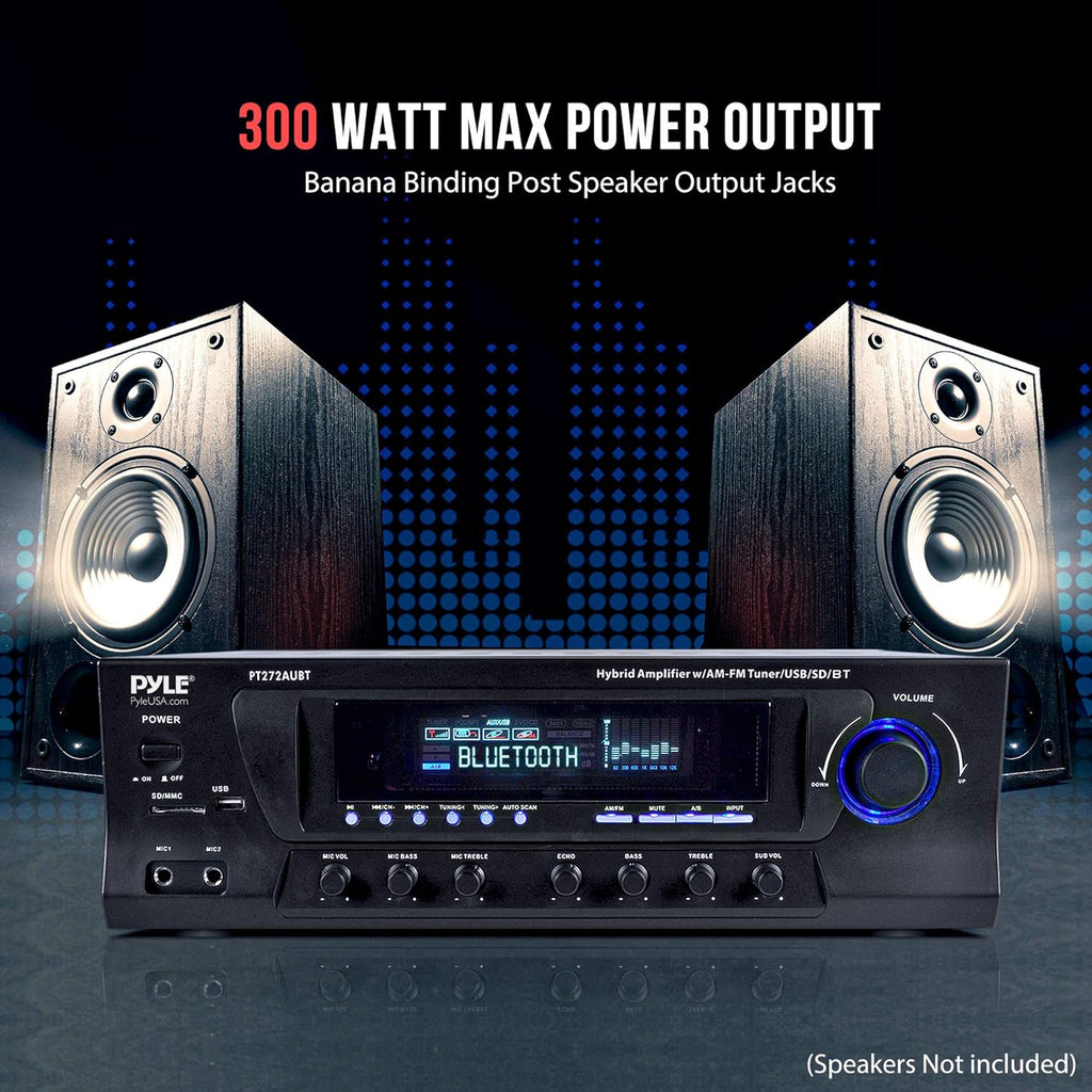 300W 4 Channel Bluetooth Stereo Receiver with USB, AM FM, RCA K48924