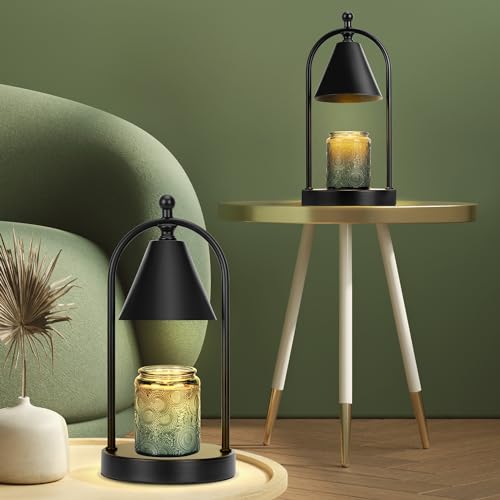 Candle Warmer Lamp with Timer, Electric Black Candle Warmer Light, Dimmable Wax Melts Warmer for Candle Jars A168527