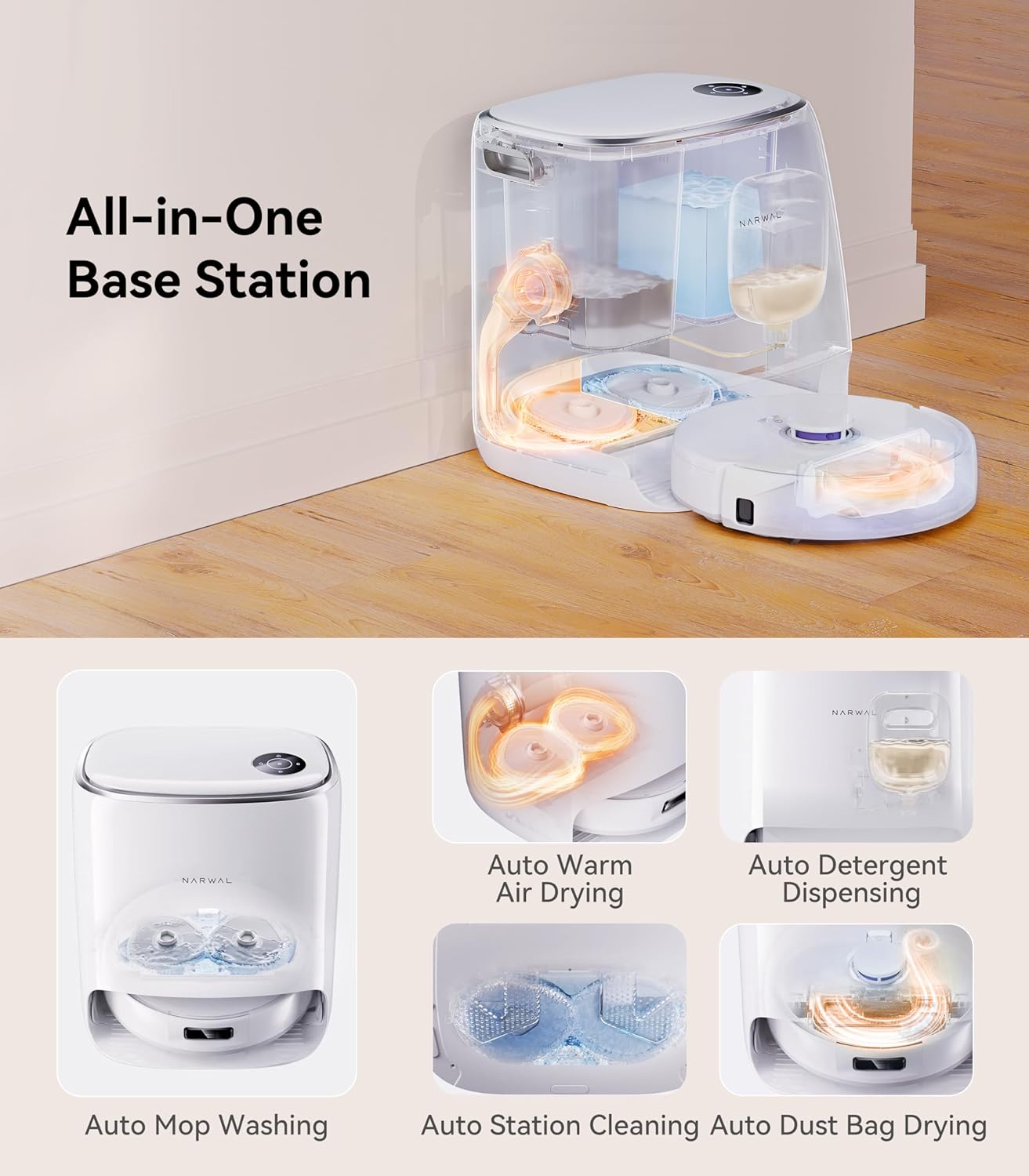 8200 Pa Robot Vacuum and Mop Combo with Dust Bags G197