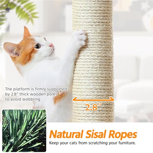 Dark Gray and White Multi-Level Cat Tree with Scratching Posts K552480