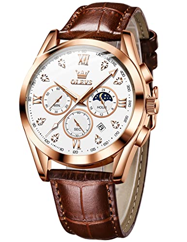Leather Chronograph Analog Quartz Wrist Watch H502861