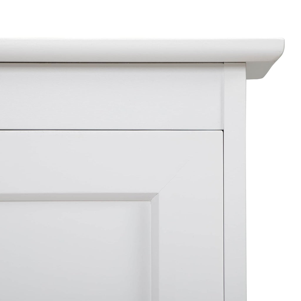 White Wooden Tilt Out Trash Cabinet, Holds 13 Gallons U562537