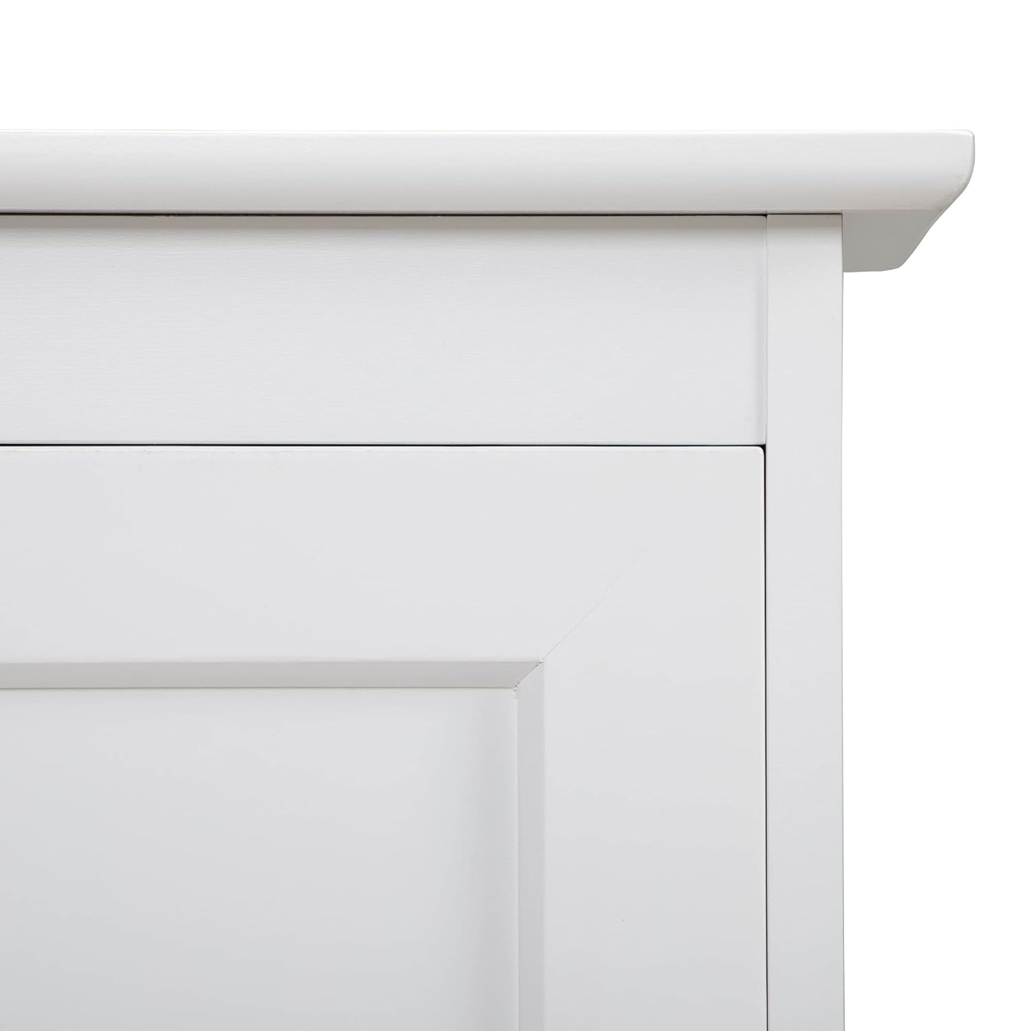 White Wooden Tilt Out Trash Cabinet, Holds 13 Gallons U562537