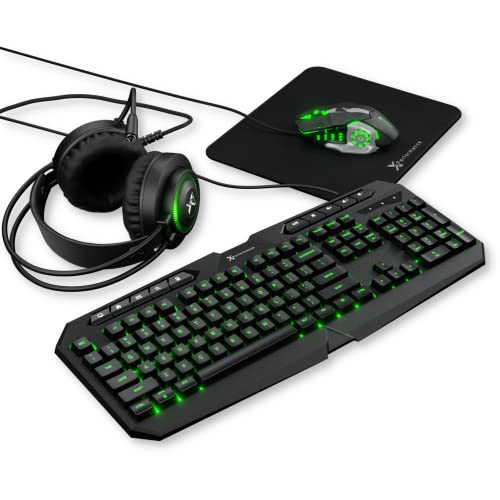 4 in 1 RGB Gaming Keyboard and Mouse Combo with Headset and Mouse Pad F9727