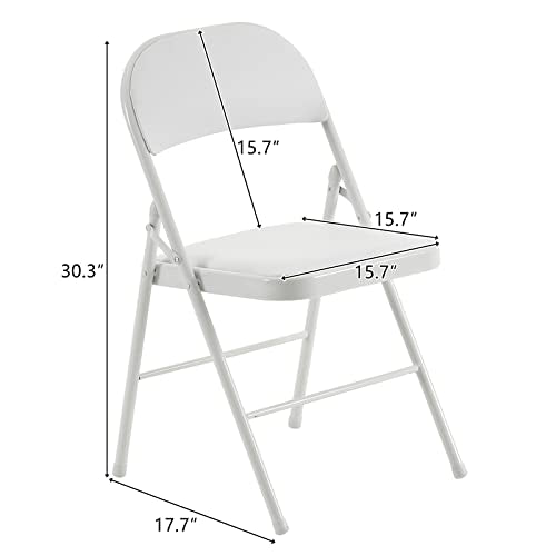 4 PCS Folding Metal Chairs with Padded Seats, Grey C501