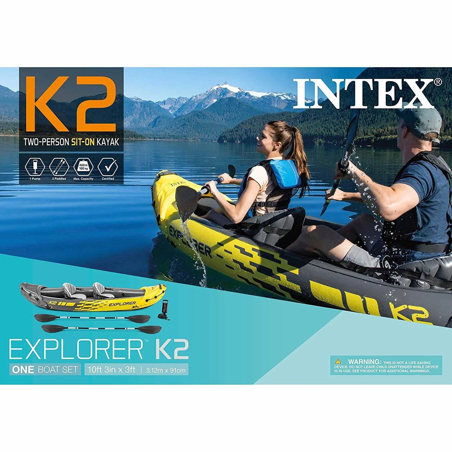 Inflatable Kayak with Oars and Hand Pump Y814