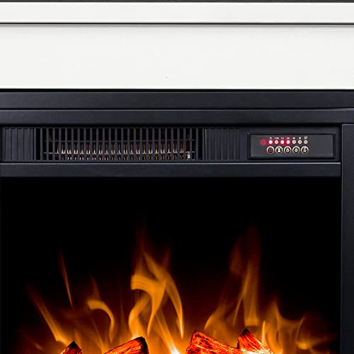 White 4 Cubby Electric Fireplace TV Stand Y7847
