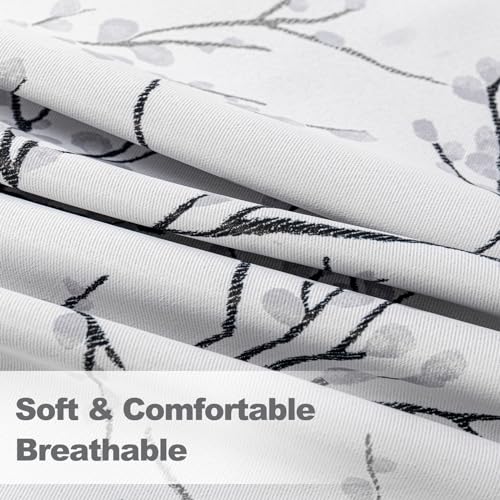 Brown Branch Print Thermal Insulated Curtain, 100Wx84L Inch, 1 Panel G40350