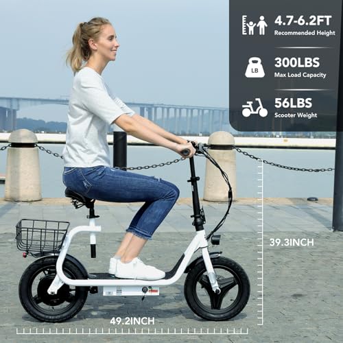 500W/800W/1200W Electric Scooter with Seat 14" Tire Foldable N20564
