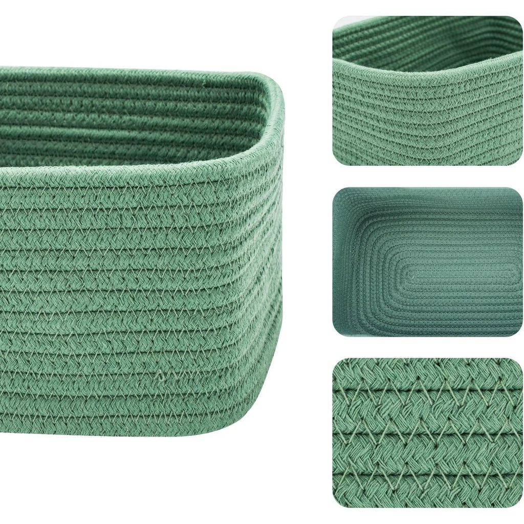 Small Storage Baskets 3 Packs Green 11.5x7.5x4.7” S645