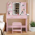 White Vanity Desk with Lighted Mirror and 2 Drawers X135