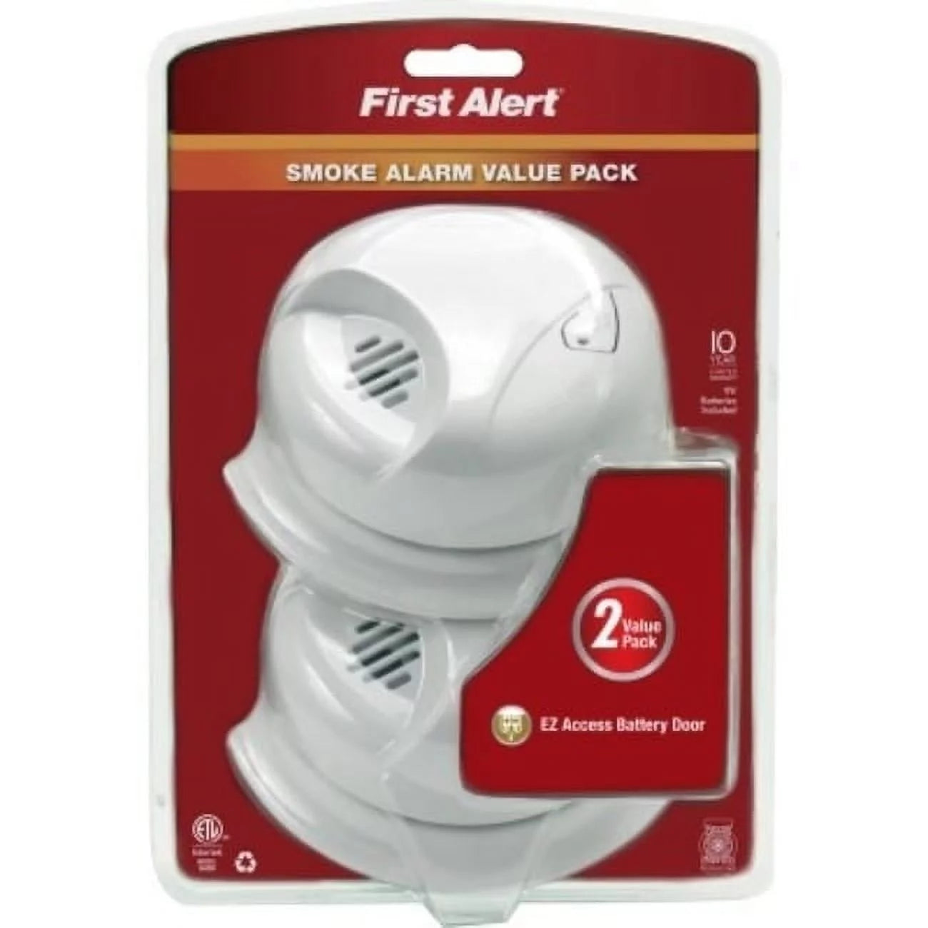 2 Pack Battery Operated Ionization Smoke Alarm Z449778