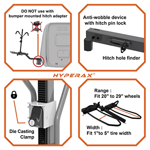 Hitch Mounted 4 Bike Rack Carrier for RV with 2" Class 3 Hitch Fits Up to 5" Fat Tire F127