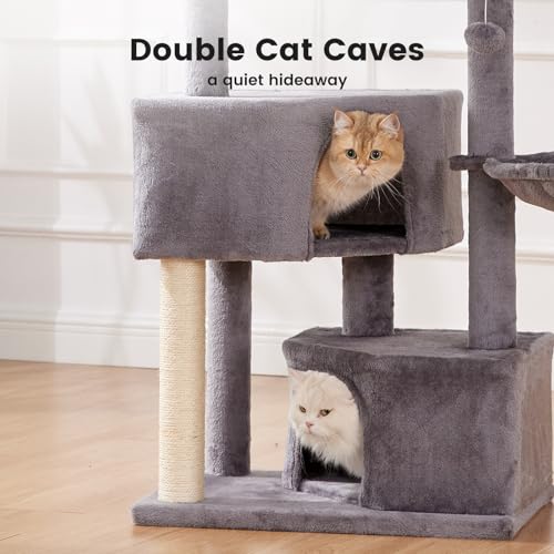 41" Tall Cat Tree with 2.8in Posts & Washable Top Perches A3903