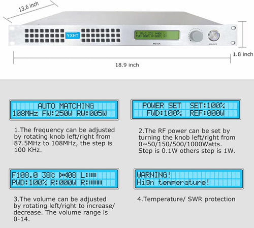 150W Long Range FM Broadcast Transmitter with Antenna Cable U320