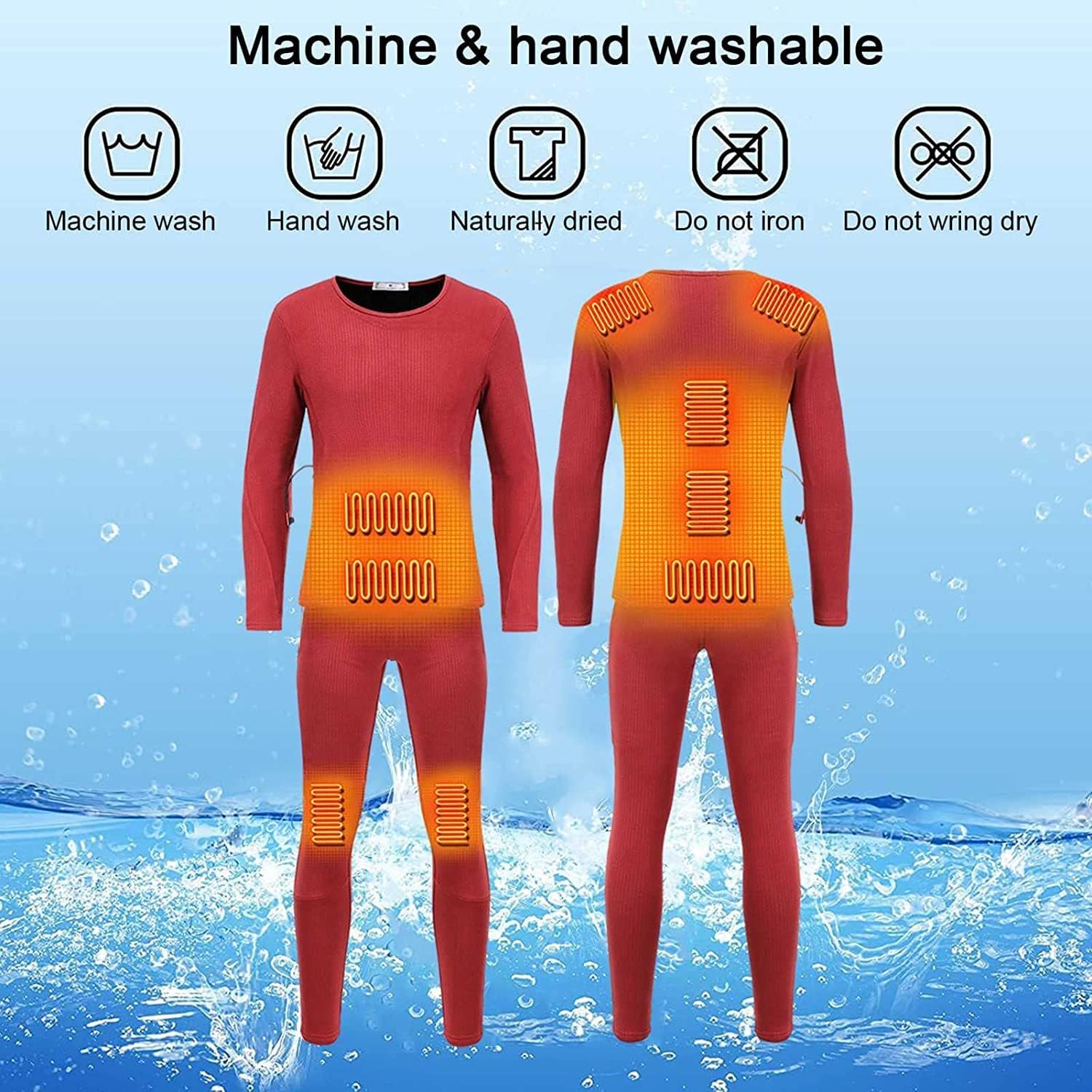 Men's USB Heating Thermal Suit with 3 Heating Levels and 9 Heating Zones M14568